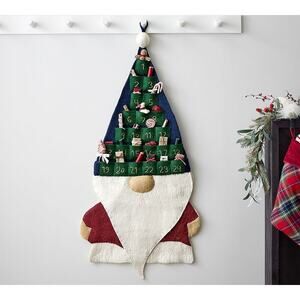 NEW POTTERY BARN Wool Gnome Wall Hanging Advent Christmas Holiday SOLD OUT